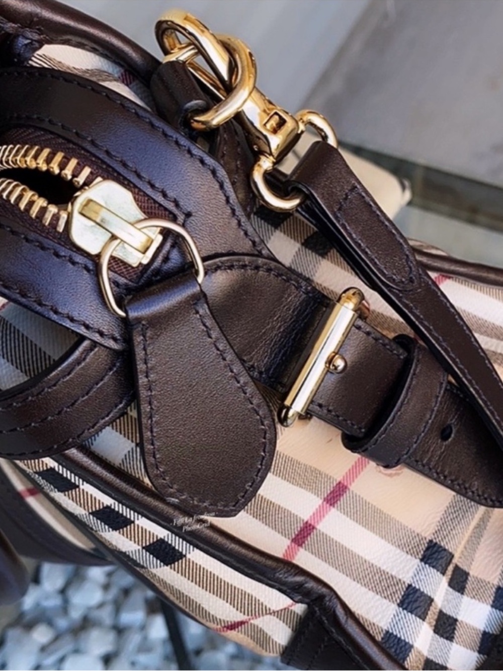 Classic Plaid Satchel Handbag with Black Trim - Picture 11 of 11